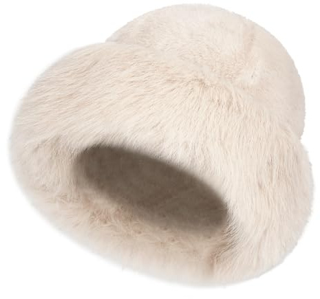 YKDLLF Fellmütze Damen Pelzmütze Wintermütze Kunstpelz Fuchspelzmütze Plüsch Baskenmütze Schneemütze Warm Damen Pelzmütze Warme Plüschmütze Kunstfell Wintermütze