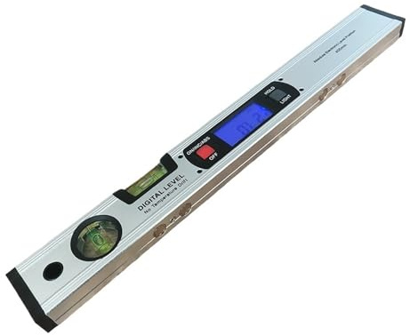 1 pz goniometro digitale inclinometro livello elettronico 360 gradi con/senza magneti pendenza livello 400 mm(Silver with magnets)