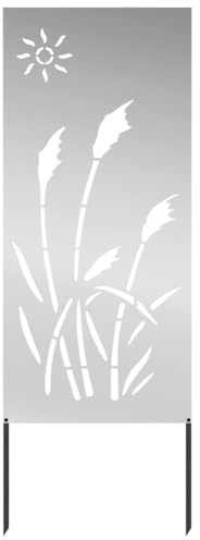 vidaXL Garten Sichtschutz-Leinwand Silber 50 x 140 cm Verzinkter Stahl, Garten und Terrasse, Rechteckig, Moderner Sichtschutz, Dekorative Einlagen, Außenscreen, Patio Akzent, Funktionale Trennwand