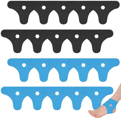 20 Stück Achillessehne Bandage, Tape Sprunggelenk, Precut Kinesiotapes für Knöchel, Hautfreundlich Kinesiotapes Sprunggelenk, Wasserfestes Elastisches Kinesiotapes Vorgeschnitten(Blau+Schwarz)