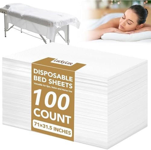 100PCS Einweg Spannlaken für Massageliegen,Abdeckung für Massagebetten, Einweg Bettlaken,Einweg Massagetisch Bettlaken für Schönheitssalon,Spa,Massage,Hotels,180 x 80 cm,weiß