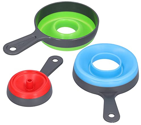 Set de embudo de silicona, 3 piezas de boca ancha en la boca estrecha Empleaten Plegable Anti Calcio para el uso del hogar de la cocina