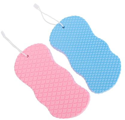 SEWACC Éponges de Bain pour Bébés Douces et Réutilisables, Lot de 2 Pièces, Taille Moyenne, Exfoliantes et Non Irritantes, Adaptées aux Peaux Sensibles, Bain Quotidien la Maison