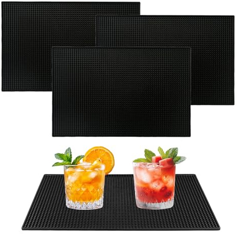 eupdd 4 Pièces Tapis de Bar : 45x30x0.7cm Tapis Cocktail Antidérapant | pour Séchage des Verres, Bar, Restaurant, Café, Comptoir, Cuisine, Hôtel, Salon de Coiffure, Terrasse