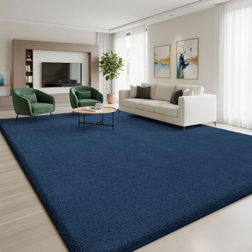 Homaxy Modern Rugs Living Room Non-Slip Carpet, 120x160 cm, Navy Blue | Extra Soft Machine Washable, Non-Shedding Area Rugs, Thick Memory Foam Backing, Home Decor for Bedroom, Nursery, Office