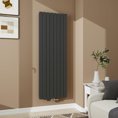 Acezanble Paneelheizkörper Design Flach Heizkörper Vertikal 1800x602 mm 2311W Doppellagig Anthrazit Mittelanschluss Badheizkörper