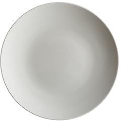 CER-POR Piatti Moderni LUNA Set 6 Piatti Piani 27 Cm In Porcellana Bianca Minimal