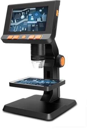Microscopio digitale P110 con schermo LCD da 4,3 pollici - Risoluzione video 1080P e ingrandimento 1000x - Microscopio elettronico portatile con supporto regolabile in altezza e 8