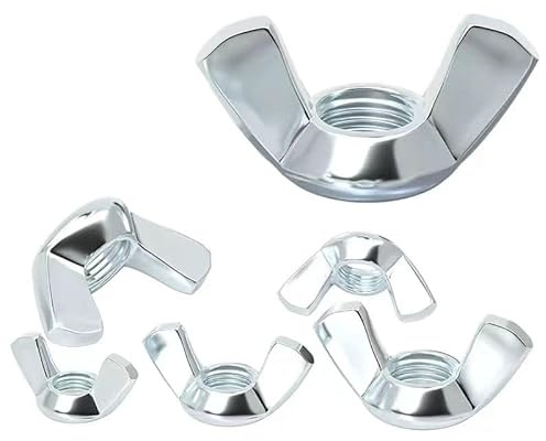 Tuercas de mariposa de plata galvanizada, tamaño múltiple, paquete de 20 (M12)