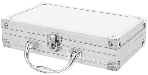 STOBAZA Caja de Colección de Monedas y Insignias en Aluminio, Plata | Diseño Transparente, Tapa Segura, Formato Compacto, para Coleccionistas y Entusiastas de Exhibición