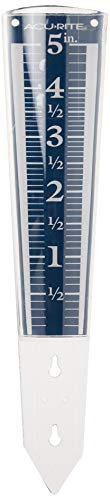 AcuRite 5 Capacity Easy-to-Read Magnifying Acrylic, Blue (00850A3) Rain Gauge