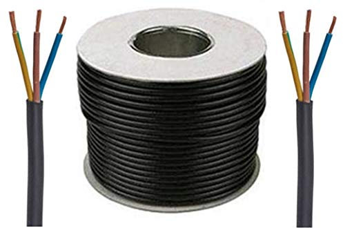 5 Meters of Black Flex 3183Y 1.5mm 15 Amp 3 Core Flexible Black Cable