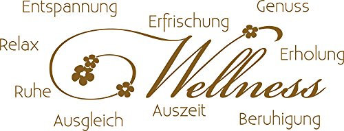 GRAZDesign Wandtattoo Bad Spruch Wellness Deko Wand Aufkleber - 79x30cm / 091 gold