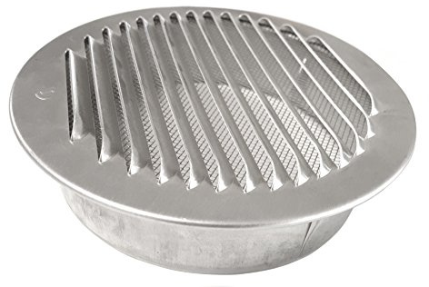 Wetterschutzgitter 100 125 150 160 mm Lüftungsgitter aus Aluminium mit Fliegengitter
