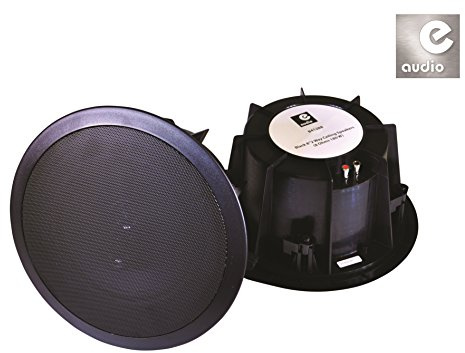 E-Audio Black 8 180W Twin Offset 2-Way Water Resistant Ceiling Speakers PAIR