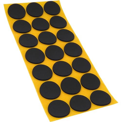 Adsamm®/21 x självhäftande halkfria dynor av EPDM cellgummi/ø 30 mm/svart/rund/2,5 mm stark halkfri glidsäker