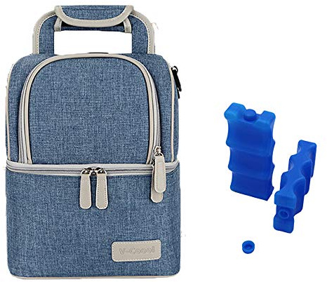 Rufun Sac Isotherme pour Biberon Sac à Dos Imperméable de Réchauffement pour Le Lait Maternel, 2 Boîte à Glaçon Inclus