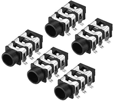 Sourcing Map 3,5 mm Audio Jack Connector PCB Mount Female Socket 6Pin PJ-313D 5 Stück