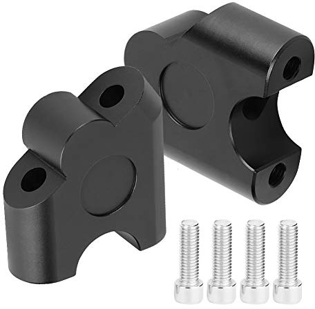 BOROCO 22mm Universal Motorcycle Handle Bar Riser, Handlebar Clamp Back Move Mount Adapter (Black)