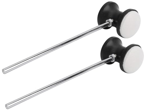 Drum Pedal Schlägel, 2 Stück mit rundem Filzkopf und Edelstahlhammergriff Bass Drum Pedal Beater Ersatzteil Percussion Instrument Zubehör Sonor Bass Beater Musikinstrumentenzubehör