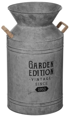 Atmosphera - Pot à Lait - métal et Jute - Gris - H48 cm