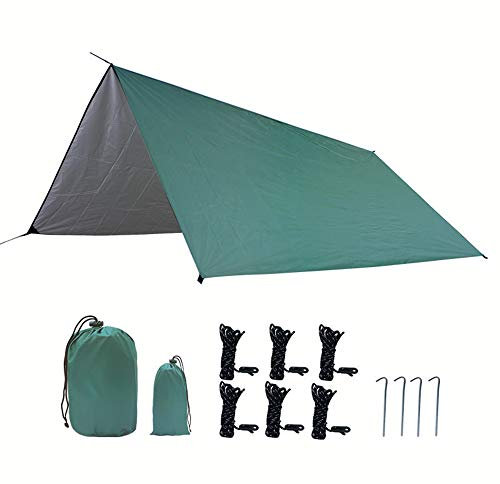 HIOD 300cm X 300cm Bâche de Tente de Hamac Abri de Camping Coupe-Vent Imperméable Ultra-léger Portatif de Voyage de Camping pour Le Pare-Soleil de Neige,