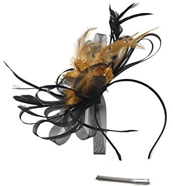 Ulalaza Damen Fascinators Hut Haarspange Feder Hochzeit Braut Cocktailhut Derby Kirche Bankett für Mädchen
