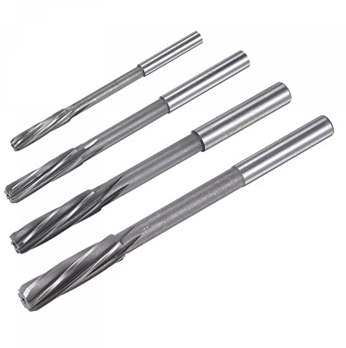 sourcing map Bohrfutter-Reibahlen-Set, 6 mm, 8 mm, 10 mm, 12 mm, H7 4241 Hochgeschwindigkeitsstahl-Spiralrillen, Drehmaschine, Reibahle, Frässchneider, 4 Stück