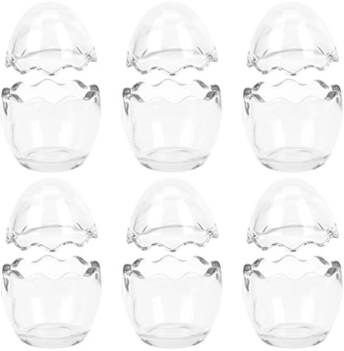 Veemoon 6stücke Glas Kerzenhalter Für Teelichter in Eiform Als Tischdeko Für Zuhause Wohnzimmer Schlafzimmer Party Und Hochzeit
