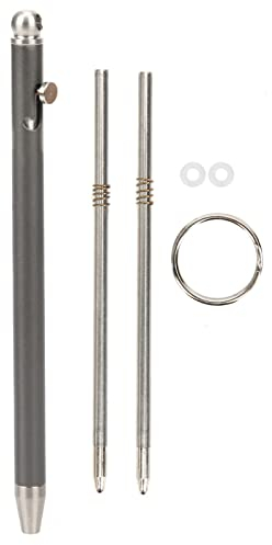 VBESTLIFE Mini Pen Pure EDC Portable Keychain Pen Sign Ballpoint Writing Instrument (Grey)