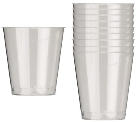 AIOS Pack of 100 Plastic Shot Glasses - Multi Use Crystal Clear Sampling Cups 25ml / UK Single Measure