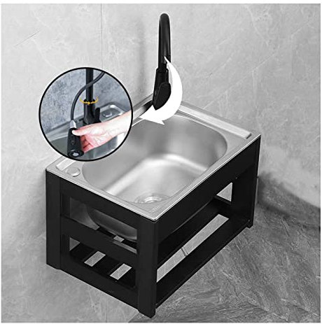 Lavandino Per Lavamani Commerciale, 304 Lavello Da Cucina , Lavello Da Esterno Lavandino Per Lavanderia, Lavandino Per Montaggio A Parete, Per Cucina, Ristorante, Caffè, Garage, ( Color : Pull out fau