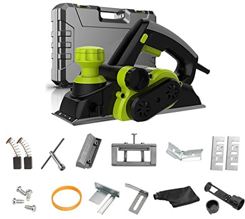 220V Electric Hand Planer, 2000W 13000RPM Wood Cutting Power Tools 0-2mm Adjustable Cut Depth Planer Woodworking Planer Kit YIJIAN (Color : 2000W)