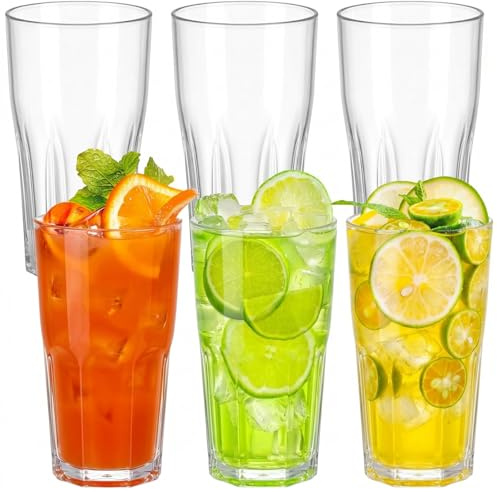 Goaste 6 Pack Acrylic Tumbler Cups, 23 OZ Plastic Drinking Glasses, Clear Unbreakable Highball Drinkware, Shatter-Proof Reusable Water Beverage Tumbler for Juice Lemonade Ice Coffee, Dishwasher-Safe