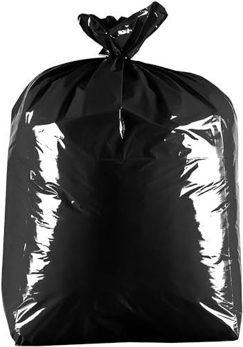 Alina 50 Bolsas de Basura Negras de 90 L, Resistentes (Calibre 160, 40 Micras), 100% Recicladas, de Polietileno
