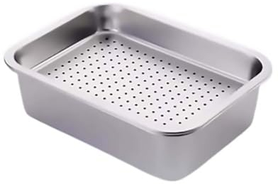 GRFELI Edelstahl-Behälter-Set, Dampftischpfanne,hitzebeständiger behälter, zum Abtropfen oder als Gareinsatz im Chafing Dish, perforiert (36 * 27 * 10cm)