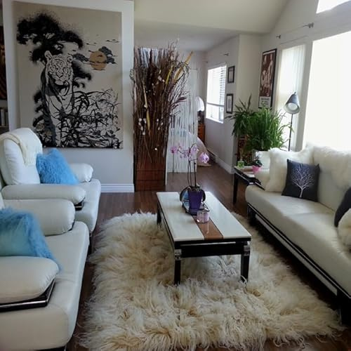 Unruly and Gorgeous flokati Rug. Exotic 6 Pile. 100% Natural Wool. Shaggy Organic Wool Area Rug (4x6)