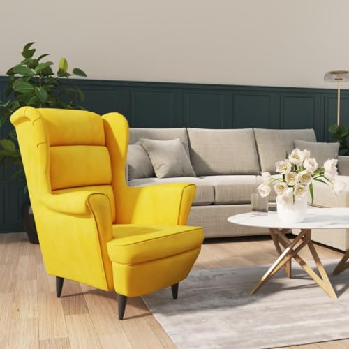 FUDUGEHMIOFWFJJ Lounge Sessel,XXL sitzsack,schaukelstuhl,Sessel Senfgelb Samtrelaxsessel,lesesessel,Sessel,stillsessel,