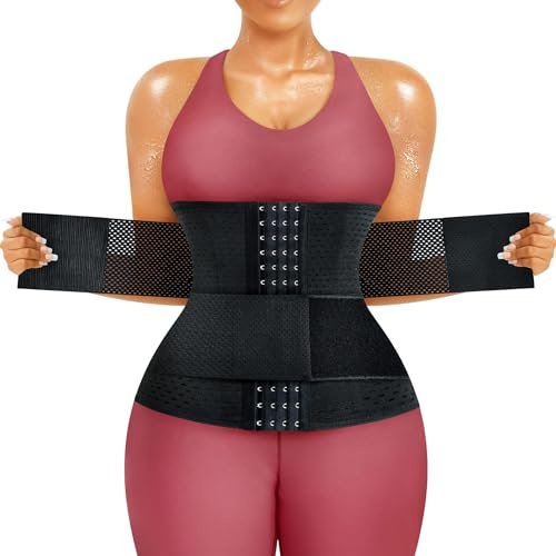 Gotoly Damen Bauchweggürtel Fitnessgürtel Body Shaper Schwitzgürtel Taillenmieder (Schwarz, S)