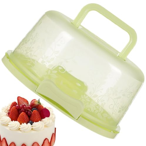 Raypontia Boîte à gâteau ronde avec couvercle – Cloche à gâteau Ø 22 cm, boîte de transport avec poignée de transport, récipient à pour gâteaux et crêpes aux œufs