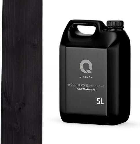 Q-COVER holzimprägnierung Schwarz 5 L 2 in 1 holzschutz farbimprägnierung imprägniermittel holzschutzmittel imprägnierung abperleffekt alle holzarten holzgrundierung