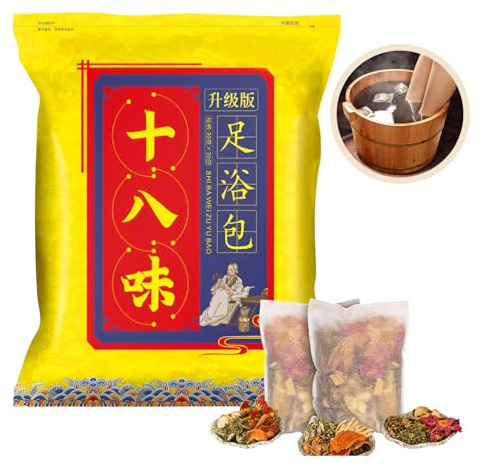 CYGJYZOD Herbal Foot Soak Bag Set - Ginger Infused Detox Foot Bath for Dry, Cracked Feet & Lymphatic Drainage,30-Pack Detox Soak to Purify & Revitalize Feet,艾草生姜中药泡脚包900g
