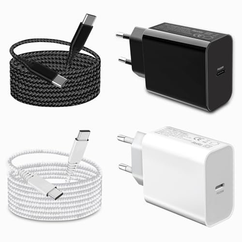 2Pack 25W Chargeur USB C Cable pour Samsung A55 5G/A35 5G/A25 A56 A26 5G/A15 5G/A53 5G/A16 5G/A54 5G/A14/A23 5G/A05S S23 FE S22 S24 Plus Ultra A33,iPhone 15 Pro Max,Galaxy Z Fold 4 5 6 Charge Rapide