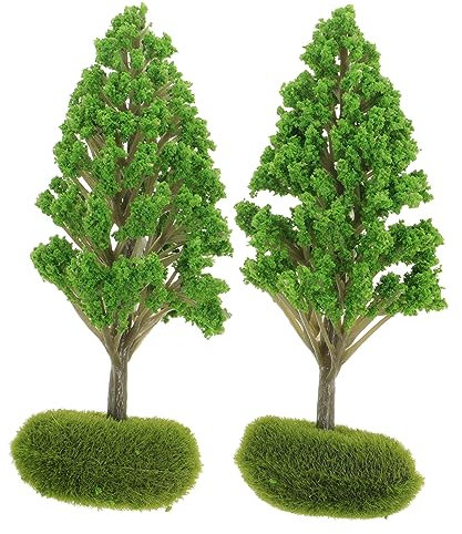 SEWACC 2stücke Miniatur Bäume Für Zug Landschaft Modellbäume Grüne Landschaftsdekorationsbäume Für Heimwerker DIY Projekte