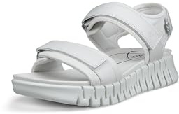 ECCO Gruuuv Sol Sandal för kvinnor, Vit Nubuck, 8/8.5 UK
