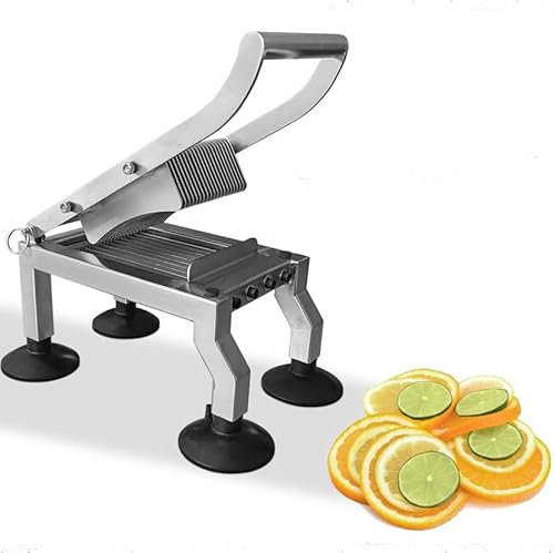 BAIZHONGJIE Cortadora De Alimentos Acero Inoxidable,Cortadora Profesional De Frutas Y Verduras con Cuchillas,Cortadora Manual Comercial para Patatas,Tomates,Pepinos,Cebollas,10MM