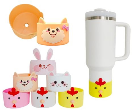 Cute Animal Silicone Boot for Stanley 40 oz, Bottle Bottom Protector Cover for Tumbler, Stanley Cup Boot 20 30 oz, Cup Accessories for Quencher IceFlow