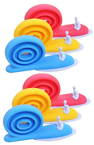 TEMPNAP 6 Stück Türkeile Schneckenform aus Tpe Sicherer Türstopper für Kinder Babys Innen und Balkontüren Boden und Wandschutz Zufällige Farbe
