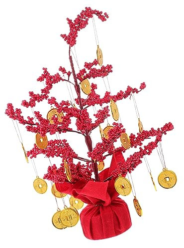 ABOOFAN Glücksbaum-Dekoration Neujahrs-geldbaum Dekorativer Geldbaum Für Schreibtisch Chinesische Neujahrs-Dekoration Schreibtisch-Ornament