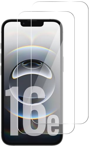 QUITECO Protector pantalla para iPhone 16e [2 Piezas] vidrio cristal templado